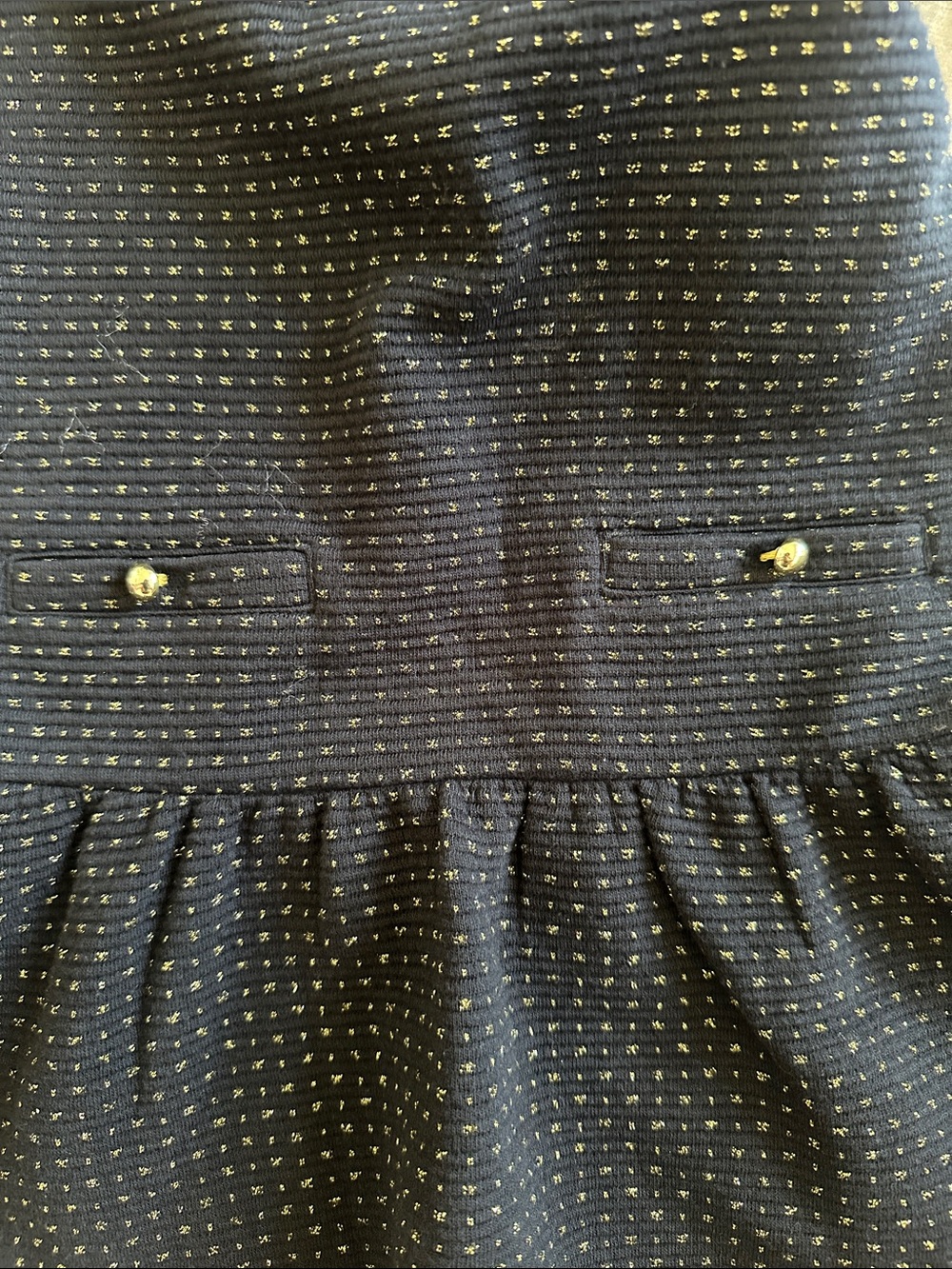 Janie and Jack Dot Polkadot Jacquard Dress Black Gold Bow Girl Sz 2T - Picture 8 of 10
